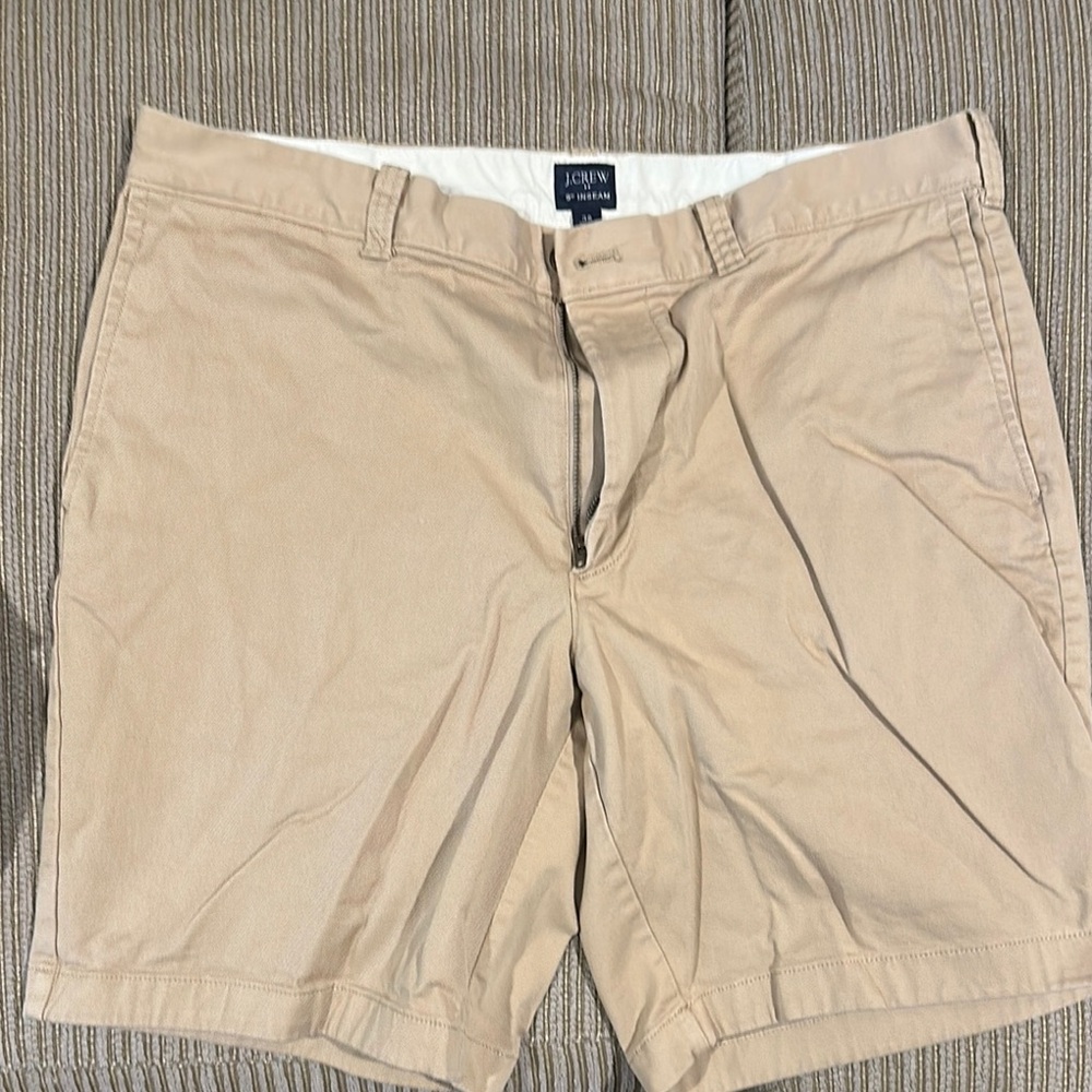 J. Crew Tan Flat Front Shorts Versatile Summer Essential 9” inseam